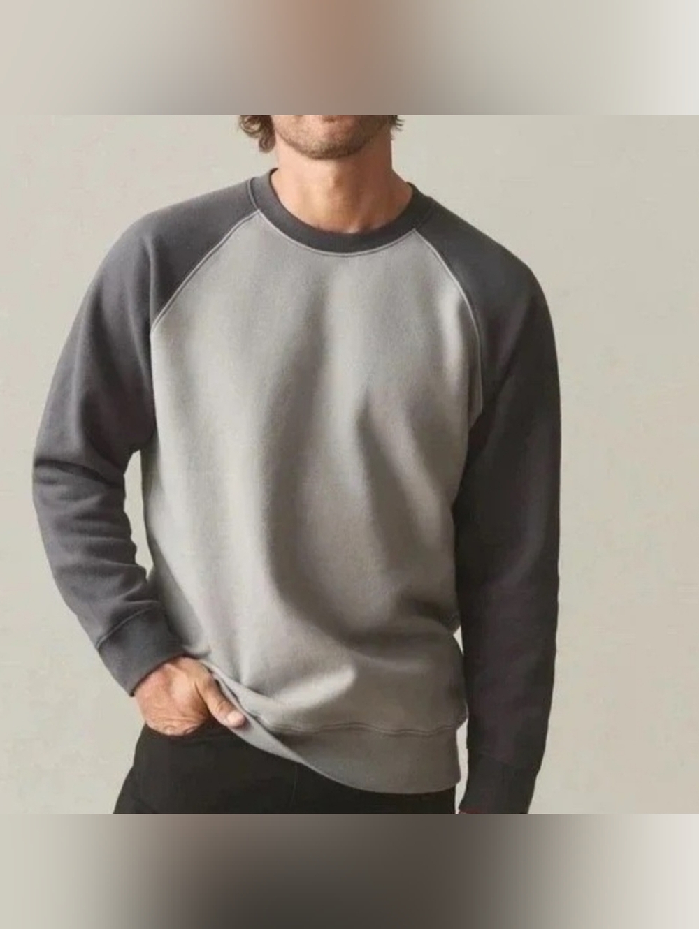 American Giant Midweight Sweatshirt Men's XL Gray Charcoal Colorblock NWOT